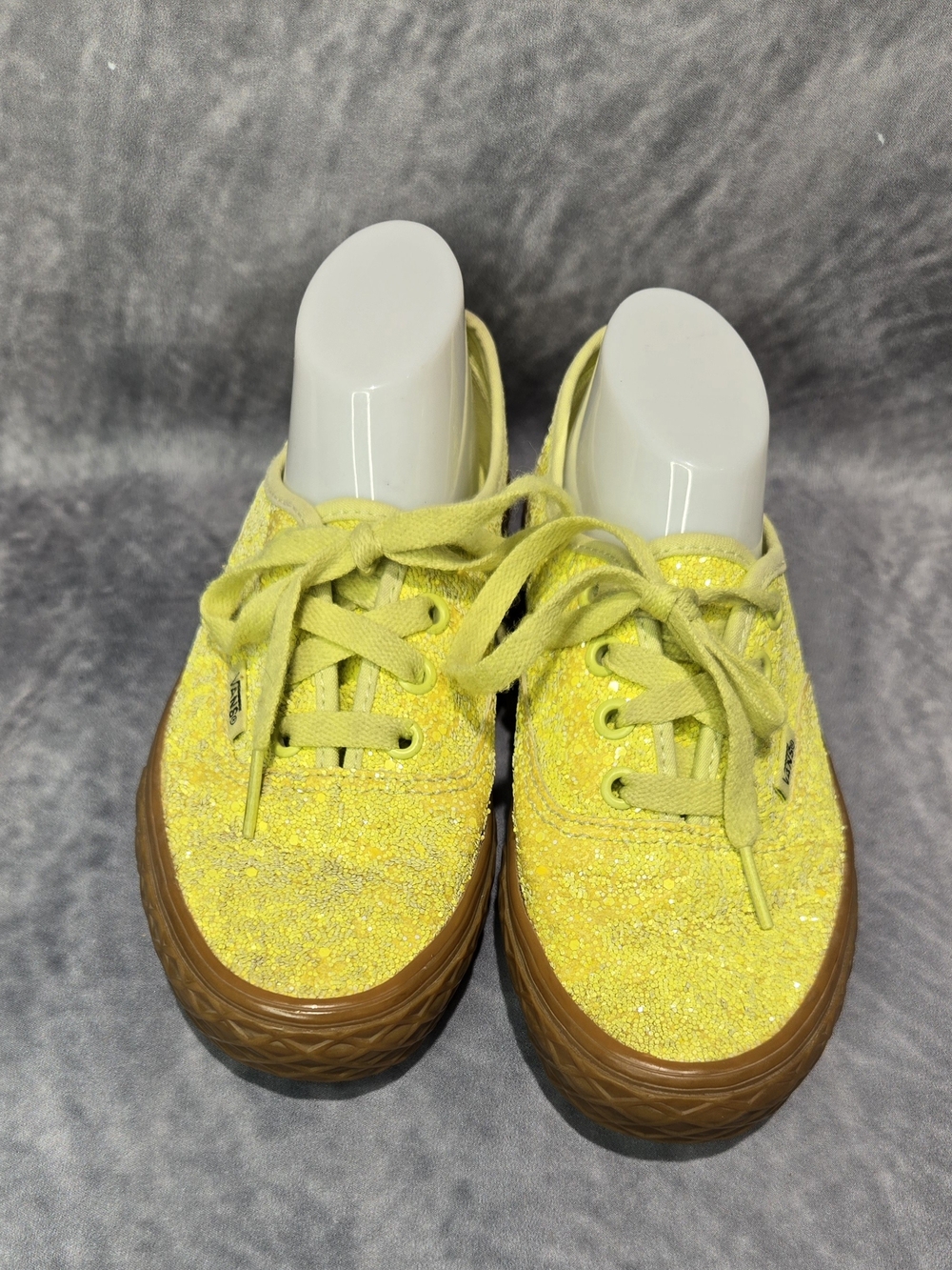 Vans Kids Glitter Low-Top Sneakers in Yellow with Gum Sole